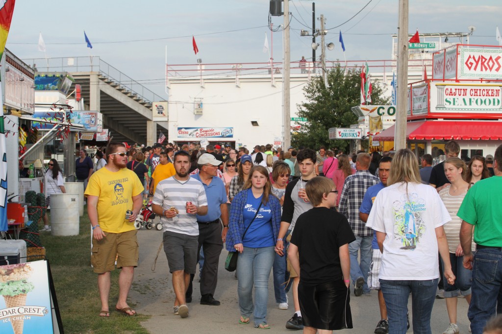 Crowds fill the Midway Roads at the Dodge County Fair