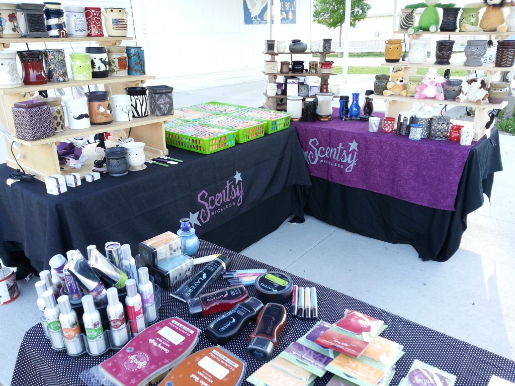Bobby Jo Hardt Independent Scentsy Family Consultants Booth at the first Flea Market May 31, 2014