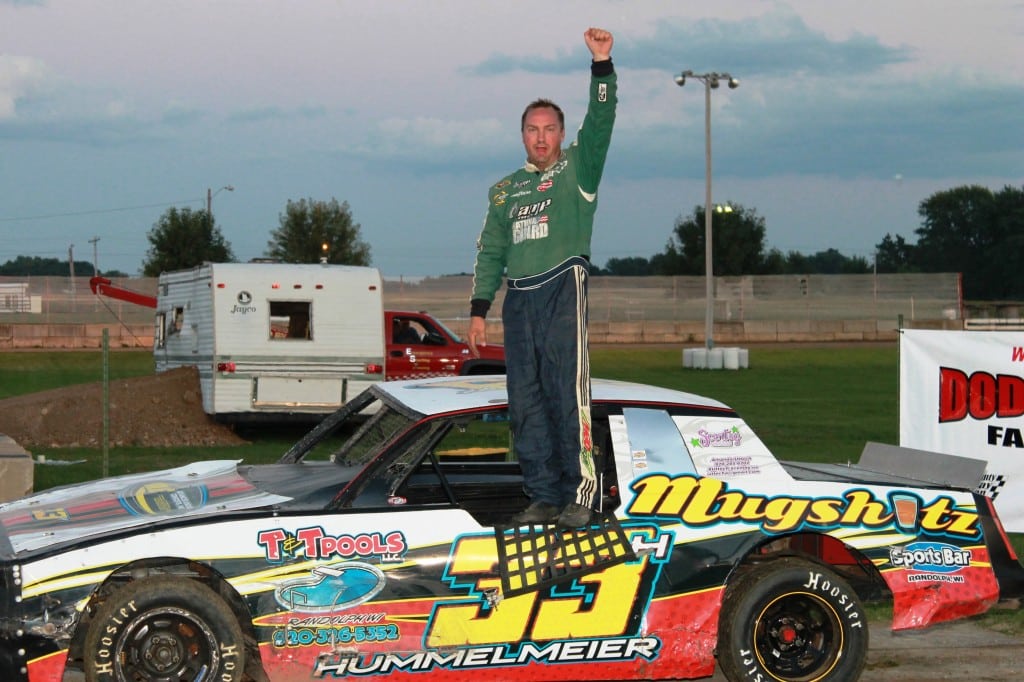 Chad Hummelmeier claimed the Street Stock Feature Win at the first ever DCSA promoted local #DirtTrack Racing on the Horsepower Half Mile at the Dodge County Fairgrounds Speedway on Sunday Night, September 7th, 2014.