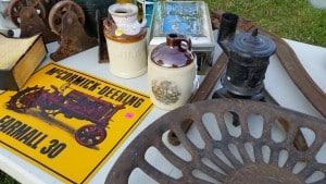 Antique Tractor Seat and Sign