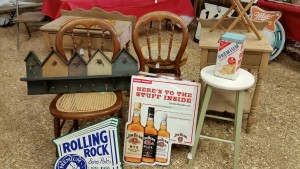 Vintage Beer Signs and Furniture at the Flea Market