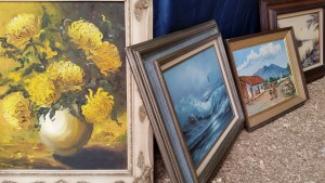 Oil Hand Painted Art and Frames at the Flea Market