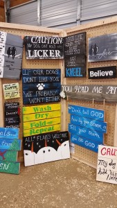 Pallet Signs at the Dodge County Flea Market