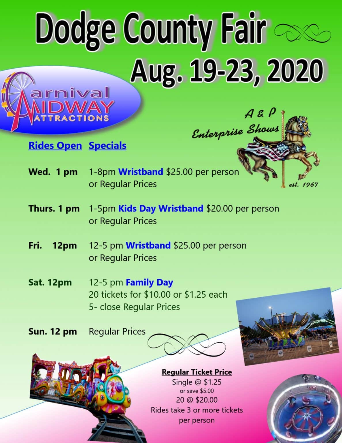 Rides and Midway Information Dodge County Fairgrounds