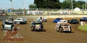 Parade and salute lap at Dodge County Speedway