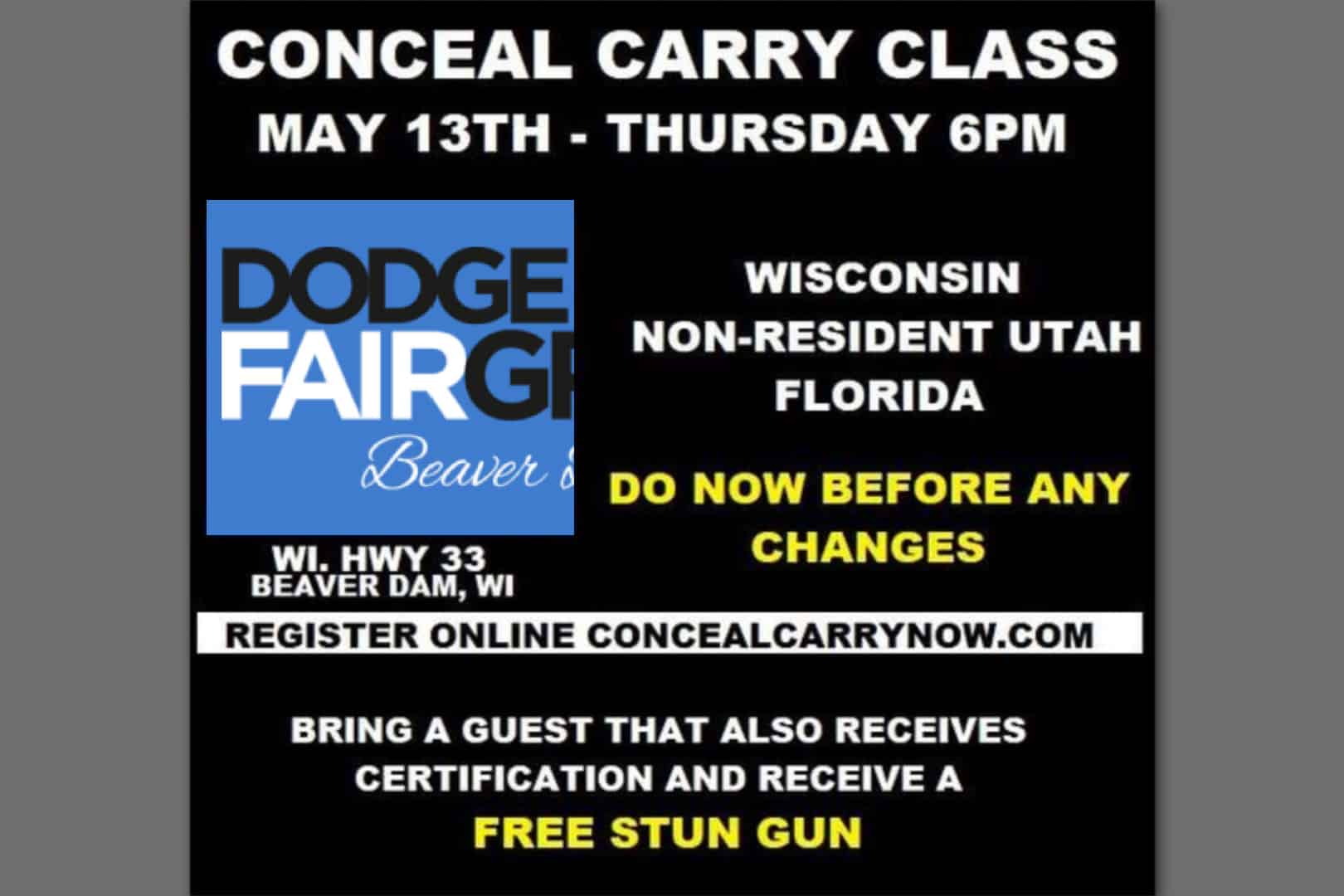 Freedom Firearms Conceal Carry Class at Dodge County Fairgrounds