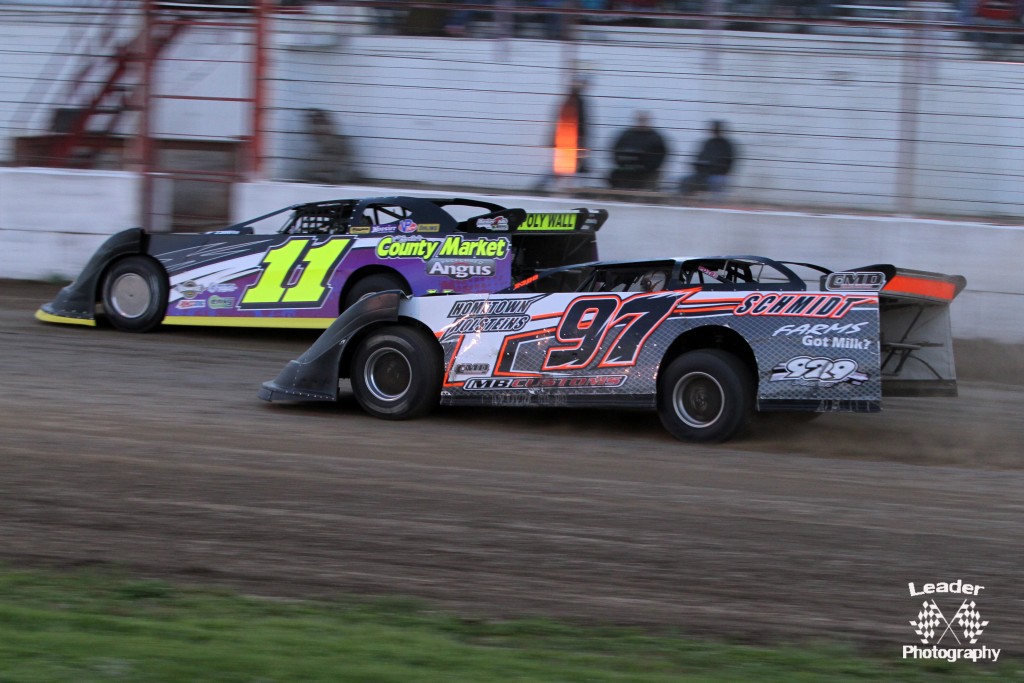 Jeff Curtis and Justin Schmidt Dirt Late Model Action